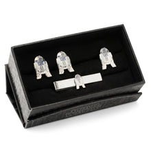Load image into Gallery viewer, Star Wars R2-D2 Cufflinks, Lapel Pin, and Tie Bar 3-Piece Gift Set