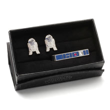 Load image into Gallery viewer, Star Wars R2-D2 Cufflinks and Blue Tie Bar Gift Set
