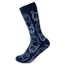 Load image into Gallery viewer, Star Wars R2-D2 Light and Dark Blue Dress Socks and Lapel Pin Gift Set