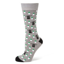 Load image into Gallery viewer, Star Wars Grogu Green Tie, Gray Dress Socks, and Tie Bar Gift Set