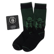 Load image into Gallery viewer, Star Wars Yoda Green Dress Socks and Jedi Order Crest Lapel Pin Gift Set