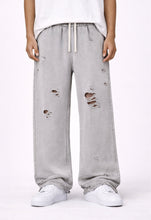 Load image into Gallery viewer, GREY DESTROYED SWEATPANTS