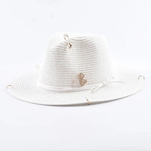 Load image into Gallery viewer, Unisex Metal Letter Straw Panama Hat