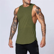 Load image into Gallery viewer, Men's Gym Clothing Summer Fitness Cotton Tank Top Men Jogging Bodybuilding Sleeveless Shirt Breathable O-Neck Casual Muscle Vest
