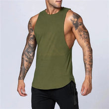 Load image into Gallery viewer, Men's Gym Clothing Summer Fitness Cotton Tank Top Men Jogging Bodybuilding Sleeveless Shirt Breathable O-Neck Casual Muscle Vest