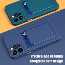 Load image into Gallery viewer, White Soft Wallet Card Holder Phone Case For iPhone 11 12 13 Pro Max Camera Protective Case Wallet Holder Cover Soft Portable Silicone Back Cover Durable Phone Case