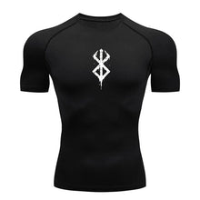 Load image into Gallery viewer, Men's Print Compression Shirts Summer Short Sleeve Rash Guard Gym Workout T-shirt Athletic Quick Dry Baselayer Undershirts Tops