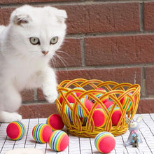 Load image into Gallery viewer, 10pcs Cat Toy Balls Interactive for Indoor Cat Red Rainbow Soft Foam Puppies Toy Balls Activity Chase Quiet Play Sponge Ball Toy Balls for Dog Puppies Kittens