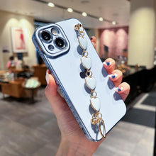 Load image into Gallery viewer, Luxury Love Heart Elegant Sparkle Case With Chain Bracelet Strap Soft Protective Bumper Cover Compatible with iPhone Bracelet soft case for iPhone 12 Pro Max 11 pro max X XS XR 7 8 Plus Stylish Phone Cover