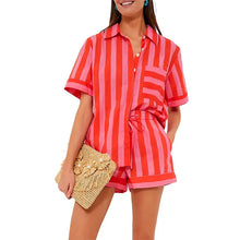 Load image into Gallery viewer, 🌞 Lamuusaa 2-Piece Striped Summer Set – 2000s Streetwear Revival