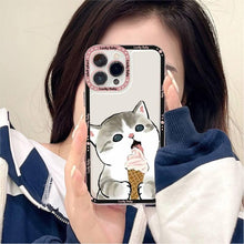 Load image into Gallery viewer, Cute Cat Phone Case For Iphone 11 12 13 Mini Pro Max 14 Pro Max Case Shell Cartoon Patterned Case Cover Soft Clear Cover Flexible Ultra Slim Anti-scratch Bumper Protective Cover For Iphone
