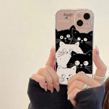 Load image into Gallery viewer, Cute Cat Transparent Phone Case For Iphone 11 12 13 Pro Max Case X Xs Max Xr Phone Case 7plus 8plus Case Cute Clear Protective Phone Cases