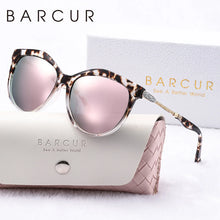 Load image into Gallery viewer, BARCUR Polarized Trendy Cat Eye Sunglasses for Women – Ultra Lightweight Round Frame Fashion Sunglasses with UV400 Mirror TAC Lens – Multiple Color Options for Summer Parties Travel & Daily Wear – Elegant Gift Box Packaging