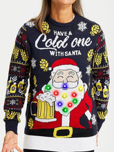 Load image into Gallery viewer, Santa Claus and Beer Printed Christmas Sweater | NCS
