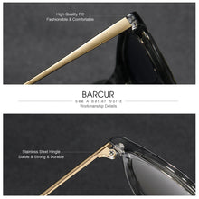 Load image into Gallery viewer, BARCUR Retro Circular Polarized Sunglasses for Women – Fashion Travel UV400 Protection TAC Lens – Durable Comfortable Plastic Titanium Frame Stylish Summer Eyewear – Trendy Mirror Lens Gift Box Included