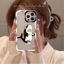 Load image into Gallery viewer, Cute Cat Phone Case for iPhone 11 12 13 Mini Pro Max 14 Pro Max Case shell Blank Printable Phone Case for Soft Rubber Cool Polish Phone Case