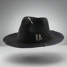 Load image into Gallery viewer, Unisex Metal Letter Straw Panama Hat