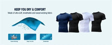 Load image into Gallery viewer, Men's Print Compression Shirts Summer Short Sleeve Rash Guard Gym Workout T-shirt Athletic Quick Dry Baselayer Undershirts Tops