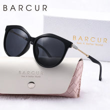 Load image into Gallery viewer, BARCUR Polarized Trendy Cat Eye Sunglasses for Women – Ultra Lightweight Round Frame Fashion Sunglasses with UV400 Mirror TAC Lens – Multiple Color Options for Summer Parties Travel & Daily Wear – Elegant Gift Box Packaging