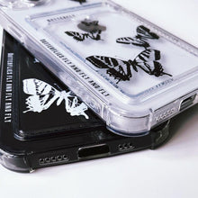 Load image into Gallery viewer, Transparent Butterfly Pattern Case For iPhone 14 Plus 13 12 11 Pro Max X XR XS Max Soft Card Slot Pocket Holder Wallet Cover Cute Butterfly Glitter Clear Phone Case Protective Cover With Card Holder