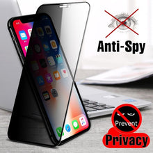 Load image into Gallery viewer, Full Cover Privacy Glass For iPhone 12 13 Pro X XR XS Max Anti Spy Screen Protector For iPhone 11 7 8 6 6S Plus Tempered Glass Privacy Soft Film Anti Spy Full Coverage Anti-peeping Anti-Scratch Screen Protector