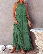 Load image into Gallery viewer, Elegant Apricot Ruffle Maxi Dress