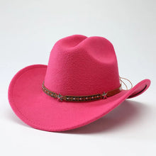 Load image into Gallery viewer, New denim hats for men and women, Western cowboy hats, five pointed star belt hats, soft woolen hats