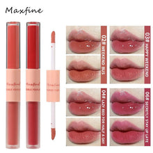 Load image into Gallery viewer, Double End Lip Glaze Full Gloss Mirror And Matte Velvet Long Term Color And Moisture Lip Gloss Anti Stain Cosmetic Lip Glaze