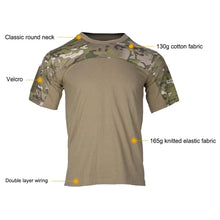 Load image into Gallery viewer, Mens Camouflage Shirts Tees Tactical Combat Shirt Hunting Clothes Tops Workout Clothing Outdoor Breathable Camo T Shirt