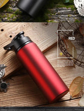 Load image into Gallery viewer, Portable Water Bottle Bicycle Riding Drinking Water Bottle Outdoor Sport Travel Mug Metal Stainless Steel Bottle