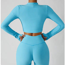 Load image into Gallery viewer, 3-Piece Seamless Yoga Set – Jacket, Bra & Leggings