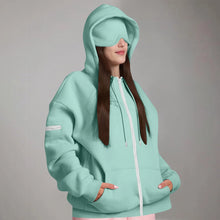 Load image into Gallery viewer, Women's Oversized Hoodies: Multi-Pocket Eyemask Sweatshirt