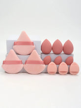 Load image into Gallery viewer, 12 Piece All Purpose Makeup Sponge Set with Loose Powder Puffs Mini Air Cushion Puffs Beauty Eggs and Mini Beauty Sponges