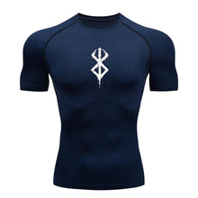Load image into Gallery viewer, Men's Print Compression Shirts Summer Short Sleeve Rash Guard Gym Workout T-shirt Athletic Quick Dry Baselayer Undershirts Tops