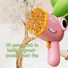 Load image into Gallery viewer, 40 Hole Dinosaur Bubble Handheld Bubble Machine Electric Bubble Gun Outdoor Wedding Party Toy
