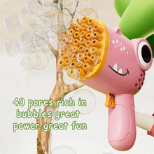 Load image into Gallery viewer, 40 Hole Dinosaur Bubble Handheld Bubble Machine Electric Bubble Gun Outdoor Wedding Party Toy