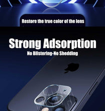 Load image into Gallery viewer, 4Pcs Back Lens Glass Protectors for IPhone 13 14 Pro Max 12 Mini X XR Camera Protective Glass on iPhone 11 PRO XS MAX 14 Plus Camera Lens Protector Full Coverage Anti-Spy Tempered Glass Film 9H Hardness Upgrade Edge Protection