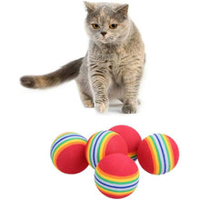 Load image into Gallery viewer, Cat Toy Interactive Ball Toys For Cats Funny Cat Rainbow Balls Kittens Pet Funny Toys Safety Material Pet Toys Creative Cat Teaser Ball Cat Plaything Cat Elastic Ball for Pet