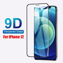 Load image into Gallery viewer, 9D Full Cover Glass Screen Protector for IPhone 11 Pro Max 14 12 X s XS XR Tempered Glass on IPhone 13 Mini 7 8 6S Plus SE Film Tempered Glass Screen Protector Compatible for iPhone