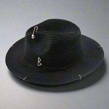Load image into Gallery viewer, Unisex Metal Letter Straw Panama Hat