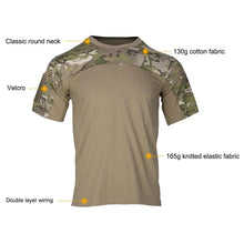 Load image into Gallery viewer, Mens Camouflage Shirts Tees Tactical Combat Shirt Hunting Clothes Tops Workout Clothing Outdoor Breathable Camo T Shirt
