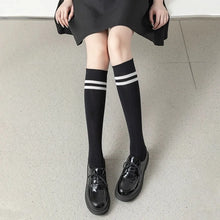 Load image into Gallery viewer, Striped Cotton Knee High Socks