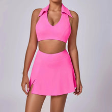 Load image into Gallery viewer, Seamless Tennis Skirt Set – Quick-Dry Workout Outfit