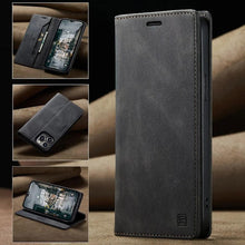 Load image into Gallery viewer, Vintage Wallet Case Card Holder Kickstand Built-in Magnetic Flip Leather Case for iPhone Leather Cases for iPhone 14 13 12 11 Pro Max Mini XR XS Max 8 7 6s Plus Wallet Flip Cover