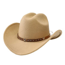 Load image into Gallery viewer, New denim hats for men and women, Western cowboy hats, five pointed star belt hats, soft woolen hats