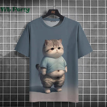 Load image into Gallery viewer, Cat Print shirts - Y2K Graphic T-Shirt