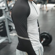 Load image into Gallery viewer, Men's Stand Collar Zipper T Shirt for High Intensity Workouts