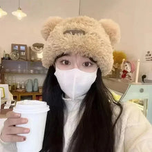 Load image into Gallery viewer, Letter Bear Ears Knitted Woolen Hat – Cute Cat-Ears Beanie for Women