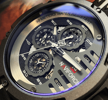 Load image into Gallery viewer, Men's Sports Waterproof Watch With Chronometers And Leather Belt Multifunction Wristwatch Unique Design Perfect Gift