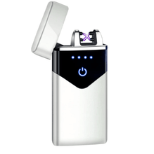Load image into Gallery viewer, Modern Dual Arc USB Electric Touch Lighter LED ScreenTouch Fire Plasma Arc Lighter Windproof Metal Novelty Lighter Mens Gift In Elegant Gentlemen MEtal Lighter Style